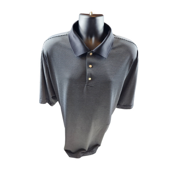 Peter Millar Golf Polo Summer Comfort Mens XXL Striped Short Sleeve Breathable - Picture 8 of 14